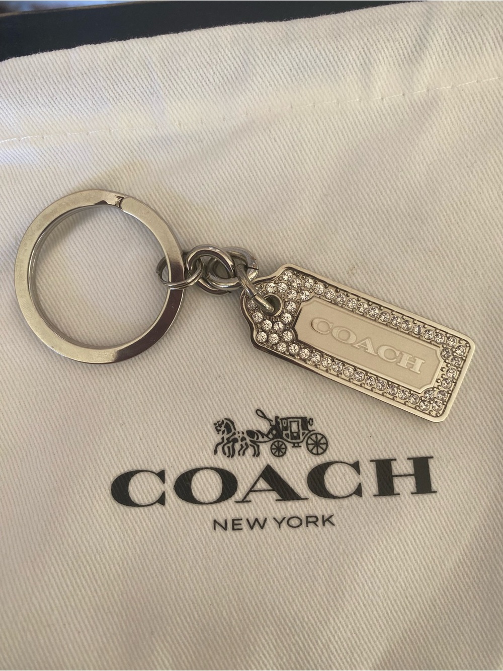 COACH Vintage Pave Swarovski Enamel Keychain FOB Purse Charm #8865 RARE - Picture 3 of 6